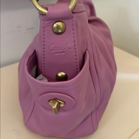 COACH Parker Hobo Bag Calf 13412 Coach Purple bag never used - Picture 6 of 9